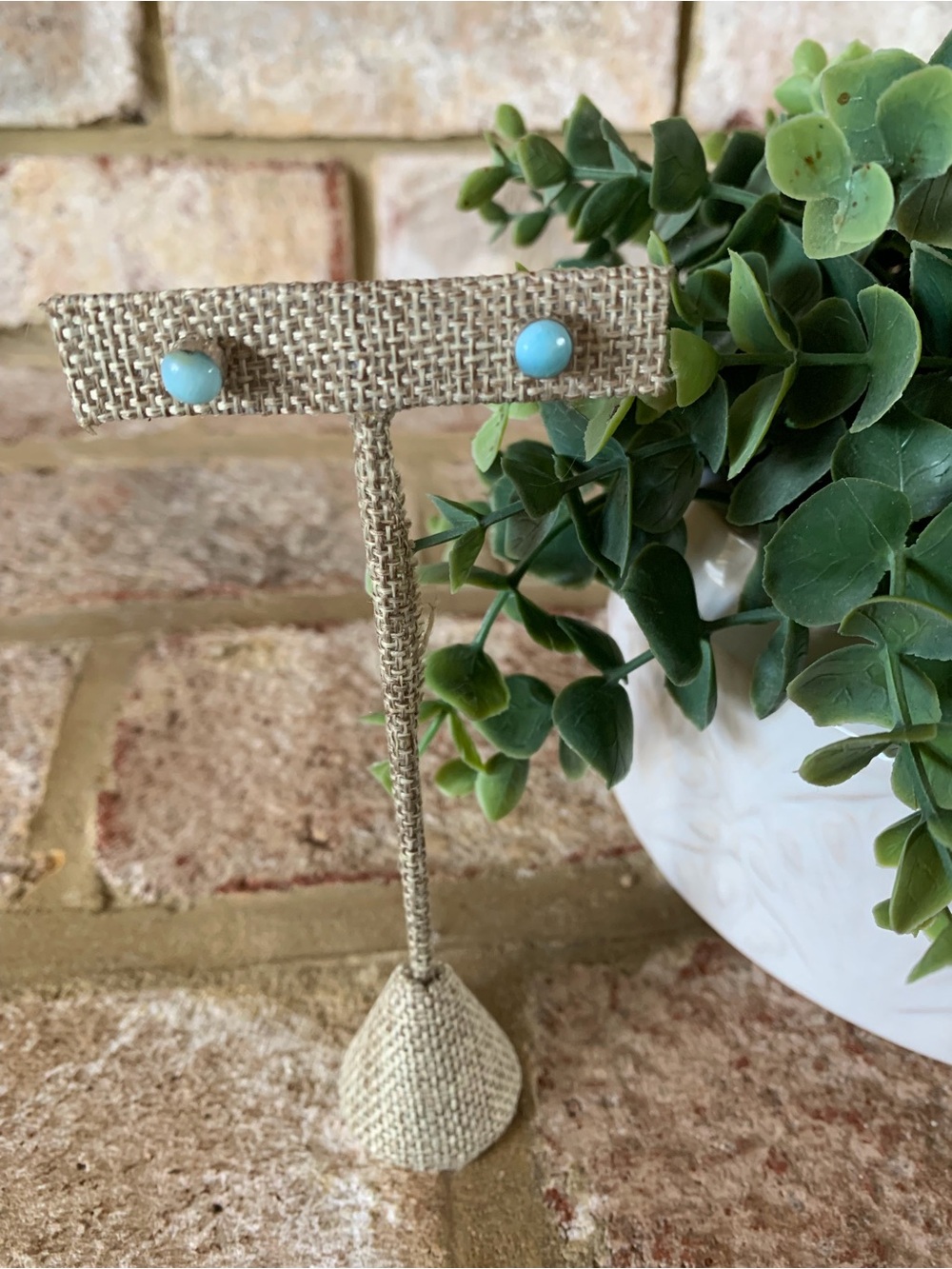Hand Crafted | Larimar Blue Stud Earrings
